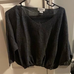 Small carmen black shimmery cover top